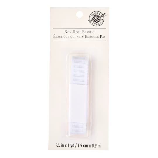 12 Pack: 3/4" White Non-Roll Elastic by Loops & Threads™